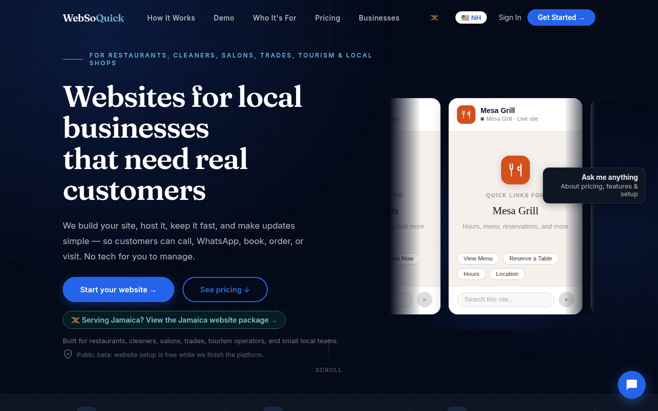 WebSoQuick platform interface